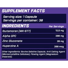 Grimlabs MK-677 Ibutamoren 12.5 mg+ Alpha Gpc 30 Kapsül