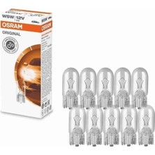 Osram Dipsiz Ampul 12 V 5 W T10 W 5 W 2825 10'lu Paket