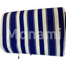 Monami Lüks Mavi-Beyaz Elegance Enxboy Bağcıklı Balkon Perdesi