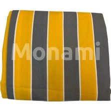 Monami Lüks Mavi-Beyaz Elegance Enxboy Bağcıklı Balkon Perdesi