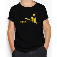 Z zepplin Nirvana Kurt Cobain Siyah Çocuk Tişört