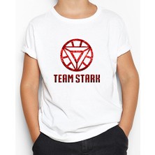Iron Man Team Stark Beyaz Çocuk Tişört