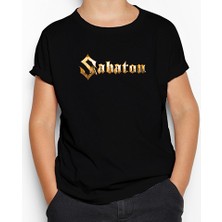 Sabaton Logo Gold Siyah Çocuk Tişört