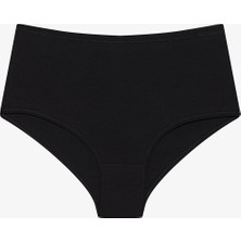 Siyah Pamuklu Yüksek Bel 3'lü  Slip Külot