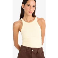 DeFacto Slim Fit Dar Kesim Halter Yaka Basic Düz Fitilli Kaşkorse Atlet E2176AX25SP