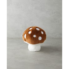 English Home Mushroom Bebe Pelüş Dekoratif Kırlent 31x27 cm Acı Kahve
