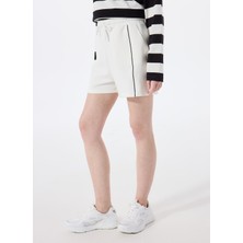 Ekru Kadın Yüksek Bel Şort M5SL-SRT1740