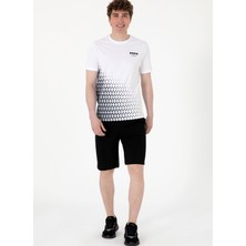 Siyah Lastikli Bel Regular Fit Erkek Sweat Şort Marko