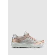 Bej Deri Kadın Sneaker