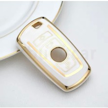 Bmw X5 F15 Beyaz-Gold Anahtar Kılıfı