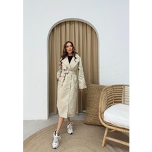 Lensa Krem Kadın Trençkot