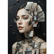 Bedeko Çatlakların Hikayesi Sürreal Ahşap Tablo