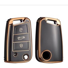 Volkswagen Golf 7 7.5 Siyah-Gold Anahtar Kılıfı 2013-2020