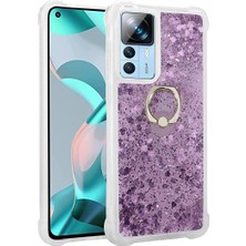 Spia Xiaomi Mi 12T Pro Kılıf Mor Liss Sulu Simli Silikon Kapak Orijinal Esnek Ince Geliştirilmiş Dayanıklı Darbe Karşıtı Koruyucu Yeni Nesil Tasarım (Xiaomi Mi 12T Pro, Mor)