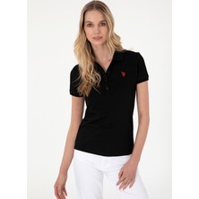 U.s. Polo Assn. Polo Yaka Siyah Kadın T-Shirt GTP-IY025