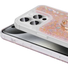 Spia Apple iPhone 15 Pro Max ile Uyumlu Kılıf Gold Liss Sulu Simli Silikon Kapak Orijinal (Apple iPhone 15 Pro Max ile Uyumlu, Gold)