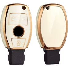 Mercedes W463 G Serisi Beyaz-Gold Anahtar Kılıfı