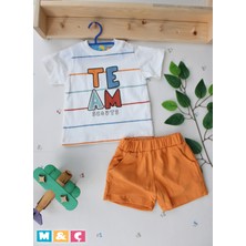 Erkek Bebek Çocuk Takım 2li Takım Alt Üst Pamuklu Baskılı Takım