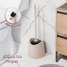 Porsima SB-776 Silikon Wc Tuvalet Banyo Fırçası Klozet Fırçası Krem