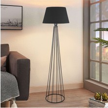 Mediterian Şık Siyah Metal Lambader, Modern ve Zarif Aydınlatma, Yerden Yükseklik 151-200 cm