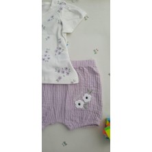Kız Bebek Çocuk Çiçekli Takım Alt Üst Çocuk Şortlu Takım