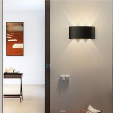 Mediterian 5’li 10W Gün Işığı Ledli Süzmeli Dekoratif Aplik, Siyah, Salon ve Balkon İçin