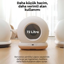 Whirtz Otomatik Kedi Tuvaleti | 72L, 7L Atık Hazneli, UV, Mobil Kontrol, Akıllı Kedi Tuvaleti, Temizlik Planlama