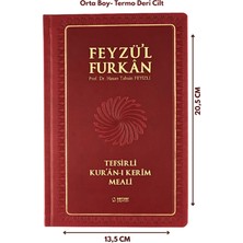 Feyzü'l Furkan Tefsirli Kur'an-I Kerim Meali Orta Boy - Tefsirli Meal - Ciltli - Bordo - Hasan Tahsin Feyizli