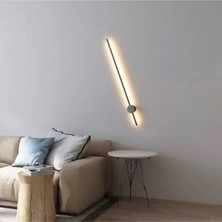 Mediterian Modern LED Duvar Aplik, 70cm, Siyah, 3000K, Şık ve Fonksiyonel Tasarım