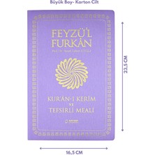 Feyzü'l Furkan Kur'ân-I Kerîm ve Tefsirli Meali Büyük Boy - Mushaf ve Meal - İnce Cilt Lila - Hasan Tahsin Feyizli