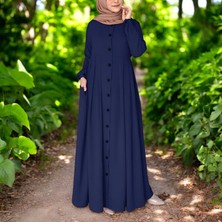 Tam Boy Tesettür Keten Elbise