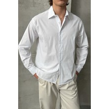 Erkek Oversize Pamuklu Poplin Gömlek