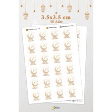 Iyi Bayramlar Stickerı 48 Adet Hediye Paketi Bayram Tebrik Stickerı Sudan Etkilenmez Folyo