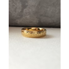 Alyans Yüzük Gold Çelik 5mm