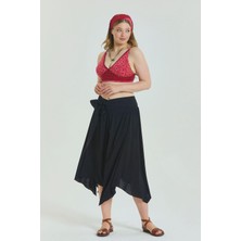 Gipe Detaylı Beli Bağlamalı Büyük Beden Etek