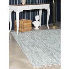 Azura İskandinav Salon Halısı Mutfak Halısı Yolluk Bukle Dokuma Halı Tozumaz Yeşil Krem Halı AZR-02