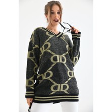 FTZ Women Kadın D Desenli Bluz  Siyah 20051