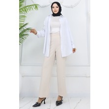 Sefa Merve Bol Paça Pantolon 4001-05 Bej