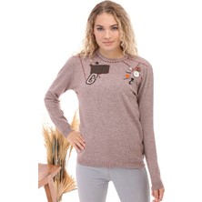 FTZ Women Kadın Düğme Detaylı Triko Beige 21-1100
