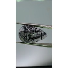 10.65CT 19.3X12.8MM Pear Natural Black Rutilated Quartz