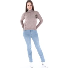 FTZ Women Kadın Zımba Taş Detay Triko Beige 21-1305