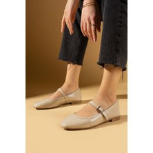 Pembe Potin Rahat Kalıp Toka Detay Kadın Babet 020-730-24CILT