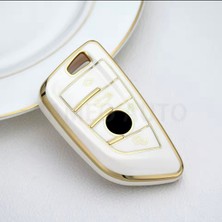 Bmw 1 Serisi F40 Beyaz-Gold Anahtar Kılıfı