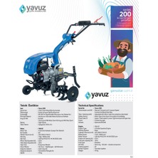 Yavuz Y200 2 Ileri 1 Geri Çapa Makinesi