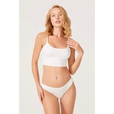 Cottonhill Krem Renk Basic %95 Pamuklu Kadın Tanga