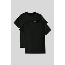 Genius Store Erkek Tişört Standart Kalıp Basic Bisiklet Yaka T-Shırt Basıc-Mankensiz2
