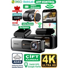 Botslab G980H Pro Adas Ön 4K UHD Arka 2k Qhd 170° Geniş Açı Gecegörüşü Gps Wifi Araç Içi Kamera