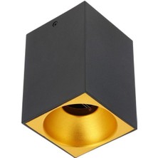 Mediterian 7W Amber GU10 Duylu Alüminyum Tavan Armatürü, LED Spot Lamba, Metalik Renk