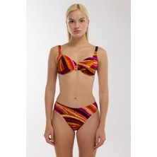 Ayyıldız 5646 Mavi Desenli Toparlayıcı Bikini Takımı