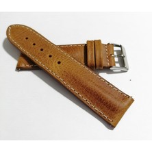 Fado Her Saate Uygun Bombeli  22 mm Piramit Modeli   Uzun  Xl   Hakiki Deri (225)   Taba